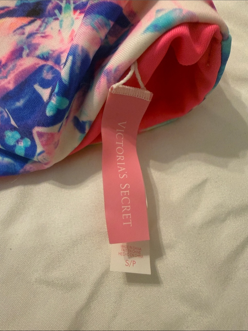*Reversible*  Colorful / Hot Pink Floral Tie-Front Halter Bikini Top - Picture 2 of 4